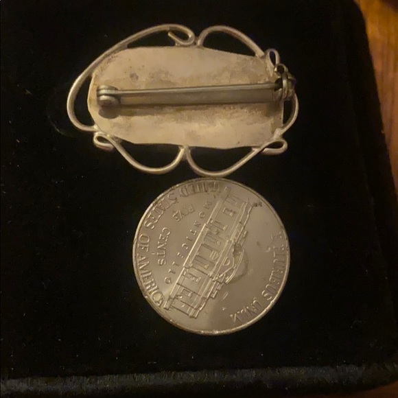Sterling s turquoise stone vintage Navajo brooch - Picture 3 of 3